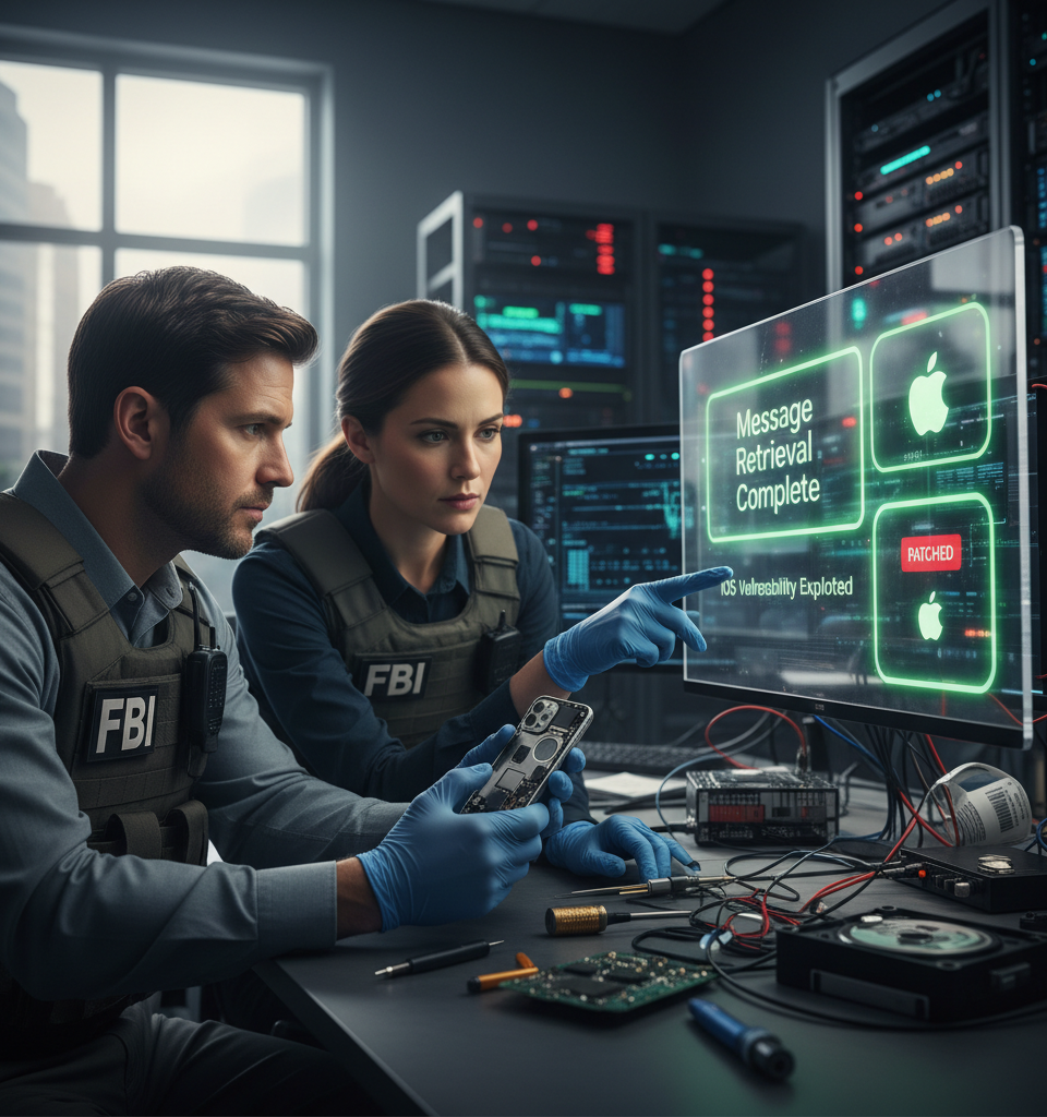 Apple Patches Critical iOS Flaw Exploited by FBI in Signal Message Retrieval — AI-generated illustration