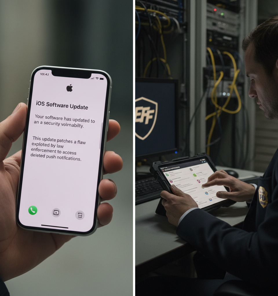 Apple Patches iOS Flaw Exploited by Law Enforcement to Access Deleted Push Notifications — AI-generated illustration