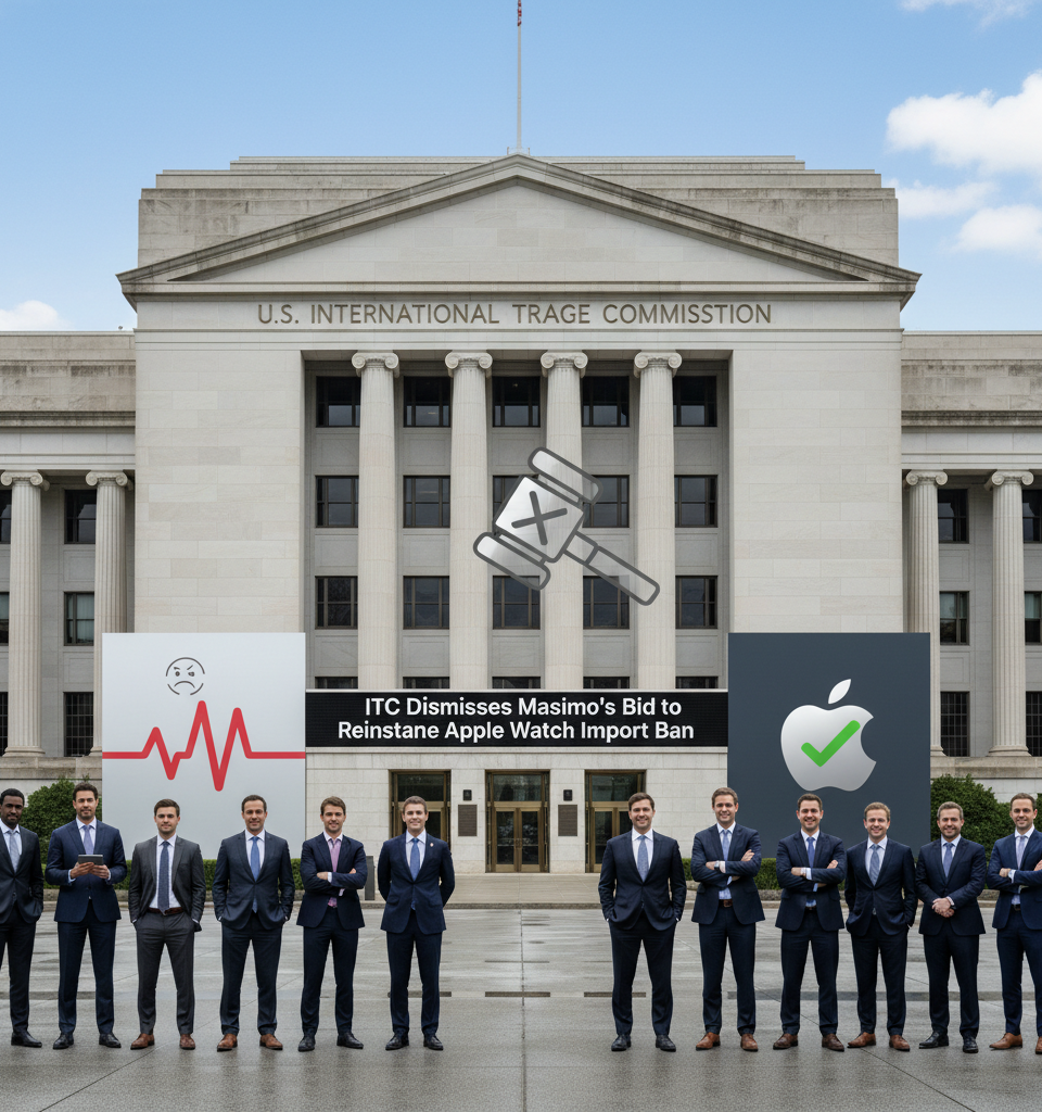 Apple Prevails: ITC Dismisses Masimo's Bid to Reinstate Apple Watch Import Ban — AI-generated illustration