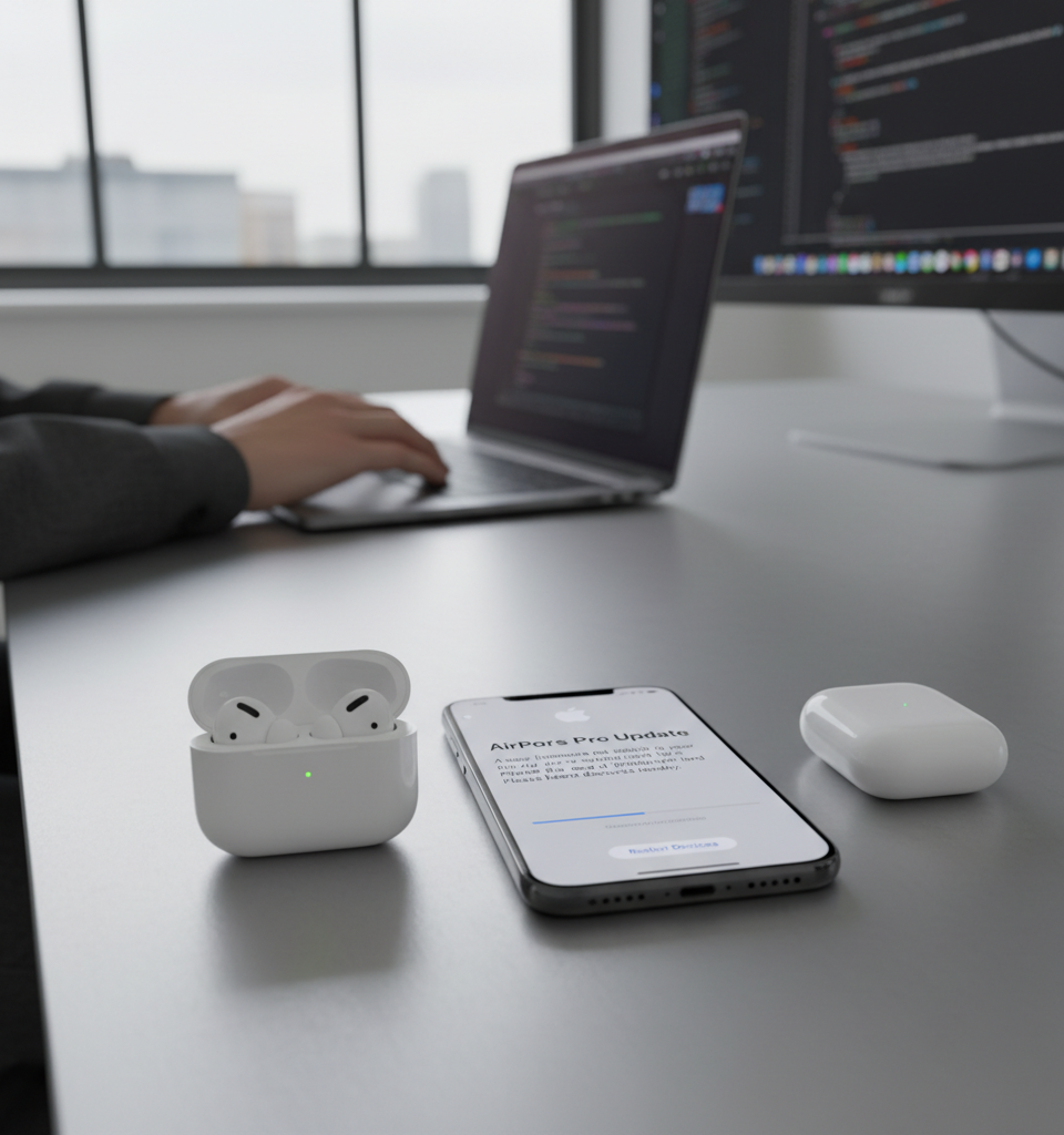 Apple Releases New Firmware Update for AirPods Pro 3 and AirPods Pro 2 — AI-generated illustration