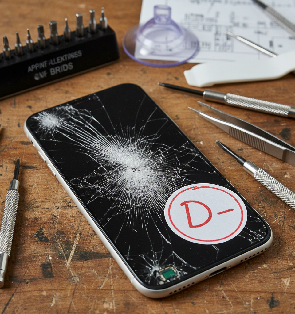 Apple's iPhone Earns 'D–' in Repairability: A Shift in Industry Standards? — AI-generated illustration