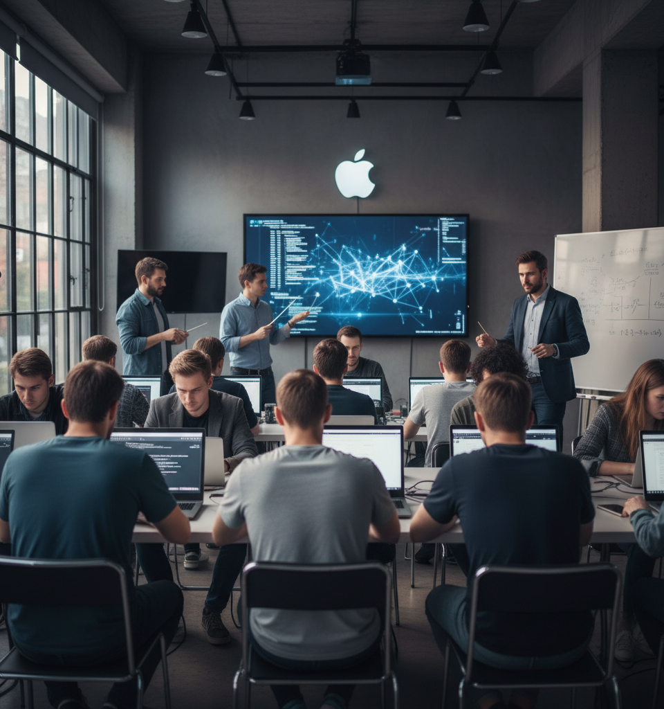 Apple Sends Siri Engineers to AI 'Bootcamp' Ahead of Major Overhaul — AI-generated illustration