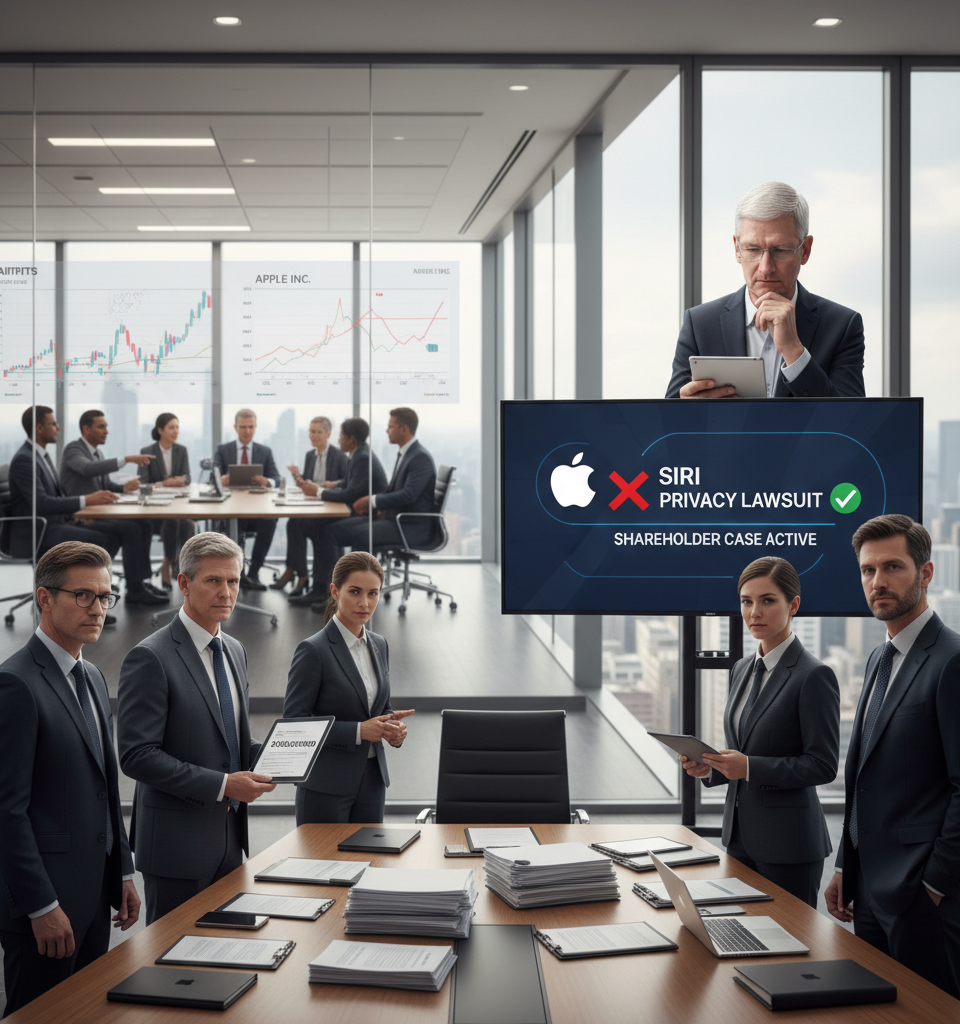 Apple Settles Siri Privacy Lawsuit for $250 Million, Shareholder Case Remains Active — AI-generated illustration