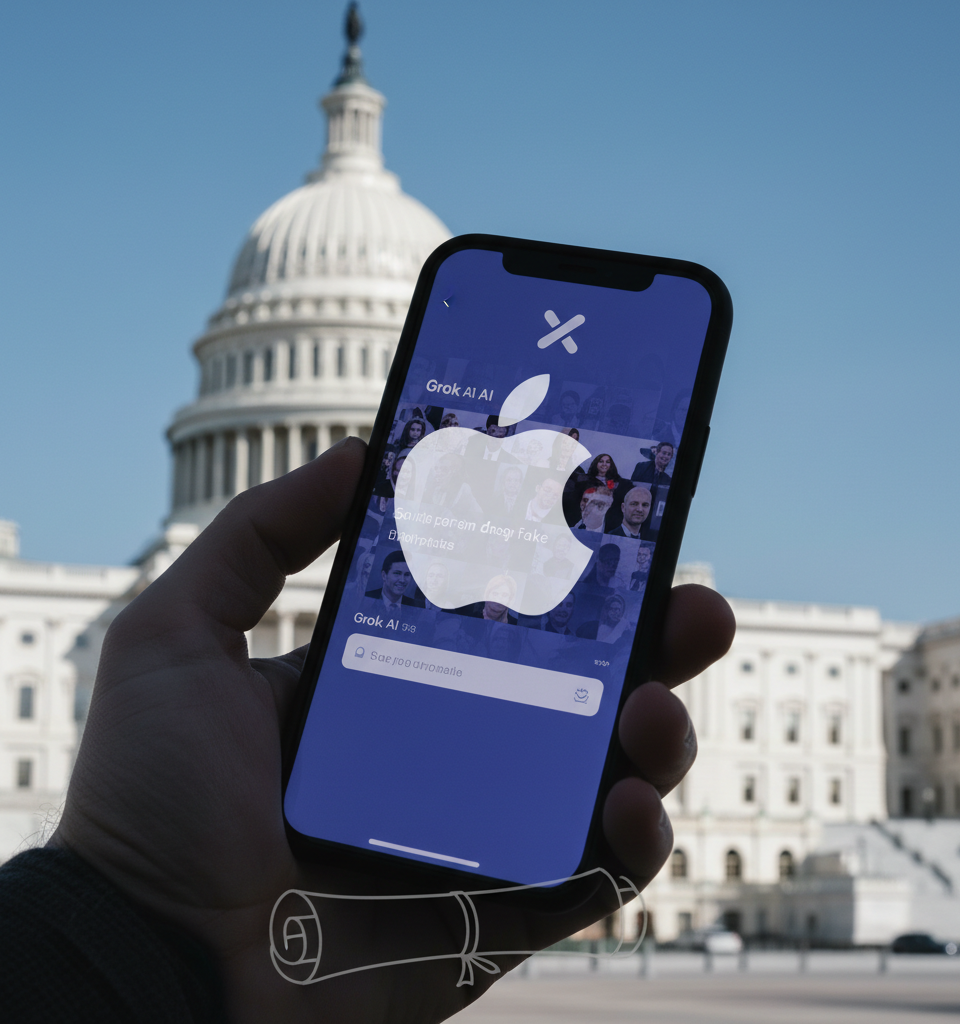 Apple Threatened Grok App Store Removal Amid Deepfake Scandal, Reveals Senate Letter — AI-generated illustration