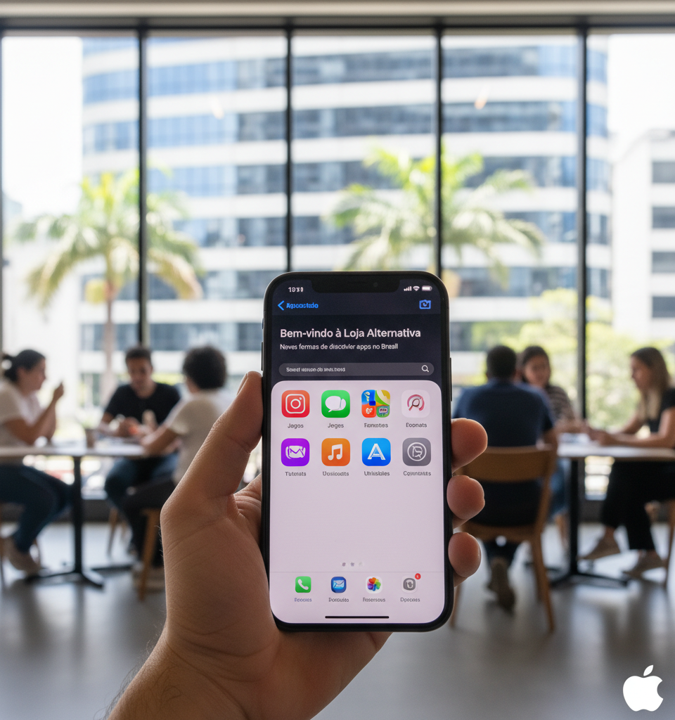 Apple to Permit Third-Party App Stores on iOS in Brazil — AI-generated illustration