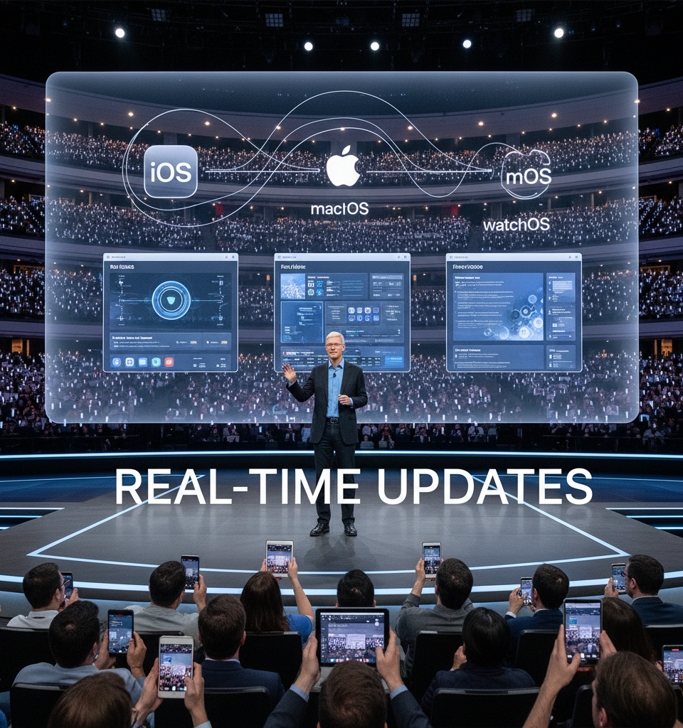 Apple WWDC 2026: Live Blog Offers Real-time Updates on iOS, macOS, and watchOS Innovations — AI-generated illustration