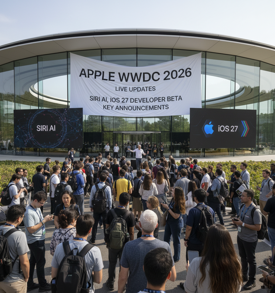 Apple WWDC 2026: Live Updates on Siri AI, iOS 27 Developer Beta, and Key Announcements — AI-generated illustration
