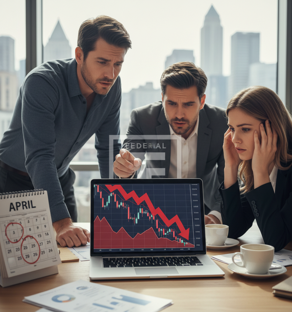 April Market Jitters: Fed Hikes, Earnings Doubts Threaten Stock Rebound — AI-generated illustration