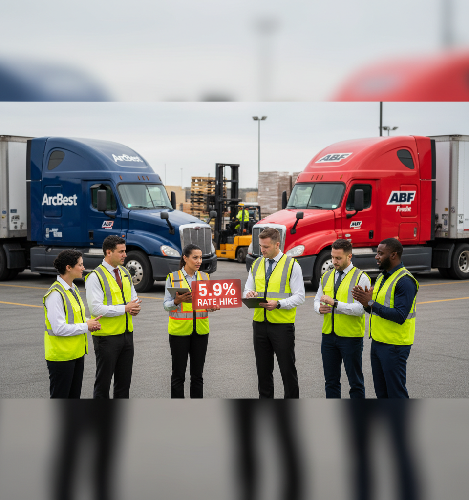 ArcBest and ABF Freight to Implement 5.9% Average LTL Rate Hike Next Week — AI-generated illustration