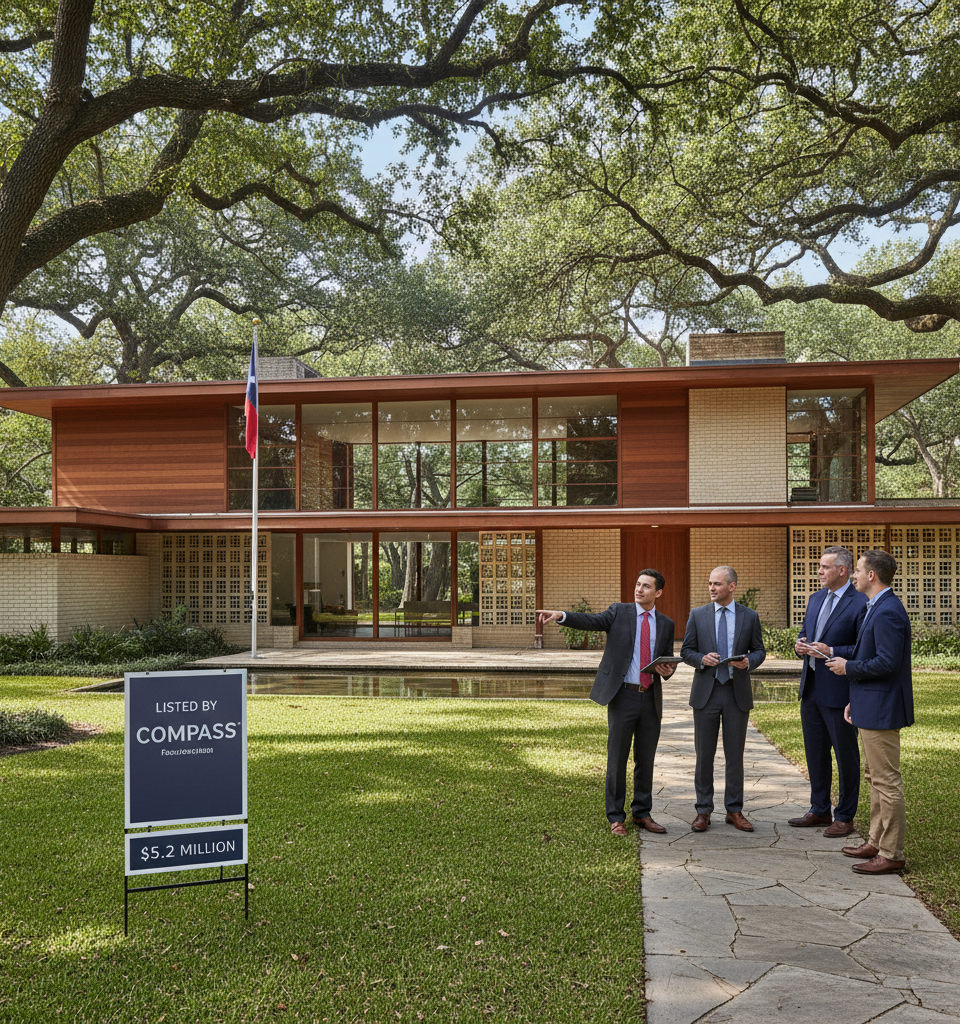 Architect Karl Kamrath's Midcentury Modern Masterpiece Lists for $5.2 Million in Houston — AI-generated illustration