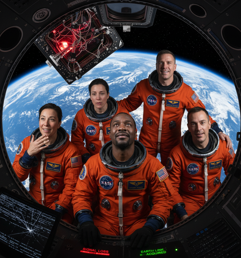 Artemis II Mission Briefly Loses Contact with Earth During Critical Test, Astronaut Expresses Relief — AI-generated illustration