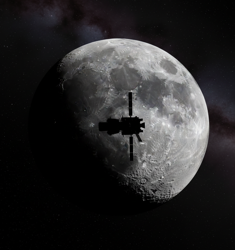 Artemis III: The 40-Minute Blackout Beyond the Moon's Far Side — AI-generated illustration