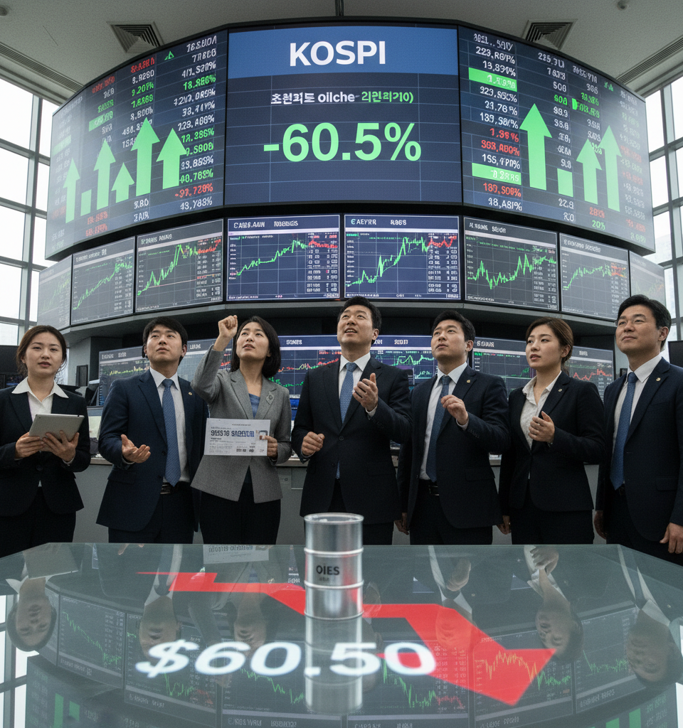 Asian Markets Surge, South Korea Leads as US-Iran De-escalation Fuels Oil Price Plunge — AI-generated illustration