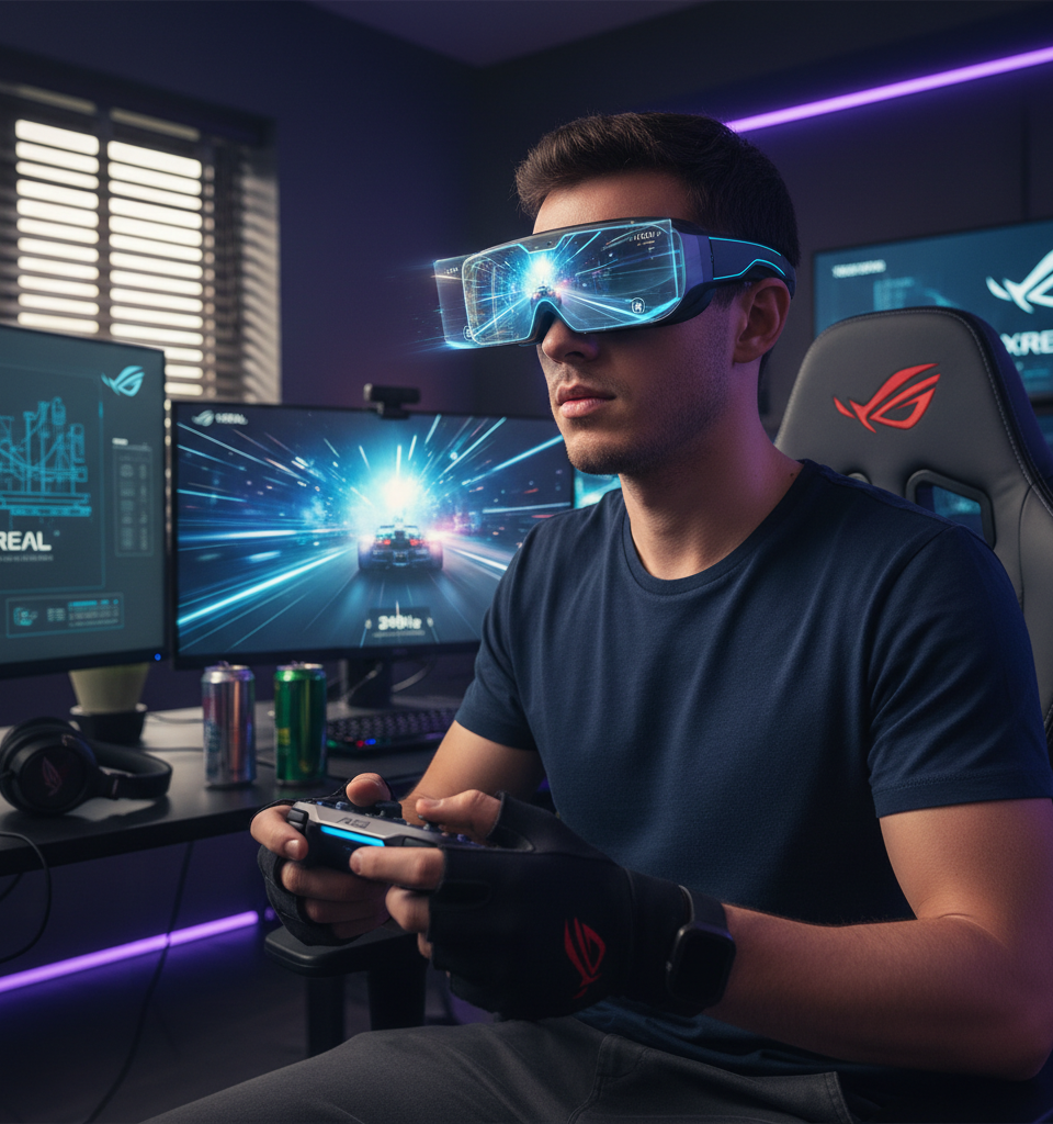 ASUS ROG and XREAL Unveil World's First 240Hz AR Gaming Glasses: A New Era for Immersive Play — AI-generated illustration