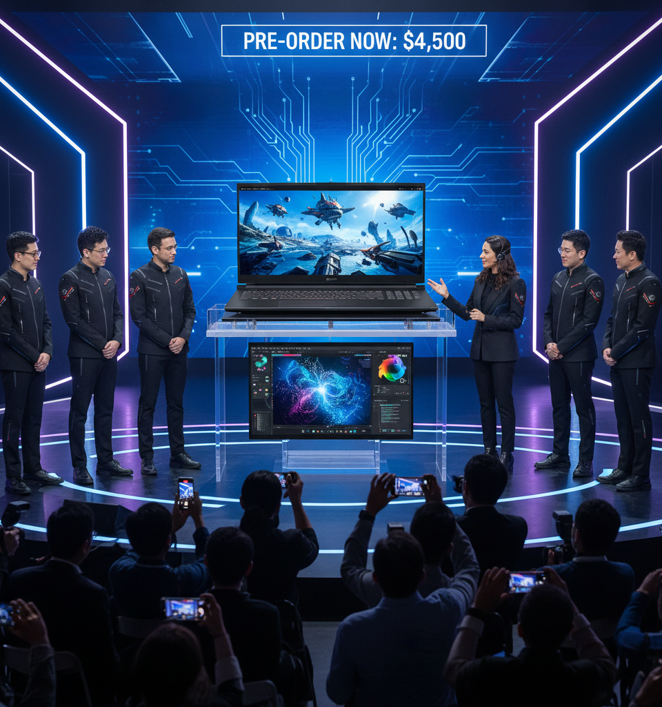ASUS Unveils Dual 16-inch OLED Zephyrus Duo: Pre-Orders Open for $4,500 Gaming and Creator Laptop — AI-generated illustration