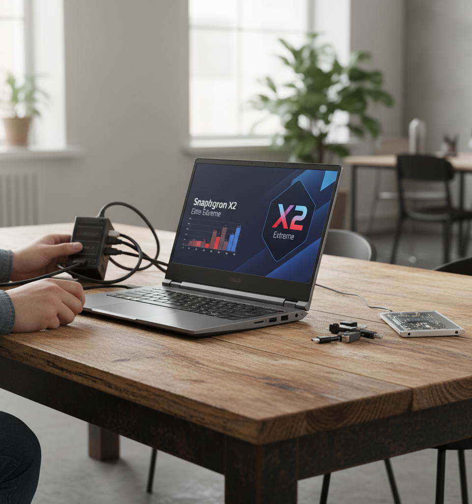 Asus Zenbook A16 (2026) Review: Raw Power Meets Design Compromise with Snapdragon X2 Elite Extreme — AI-generated illustration