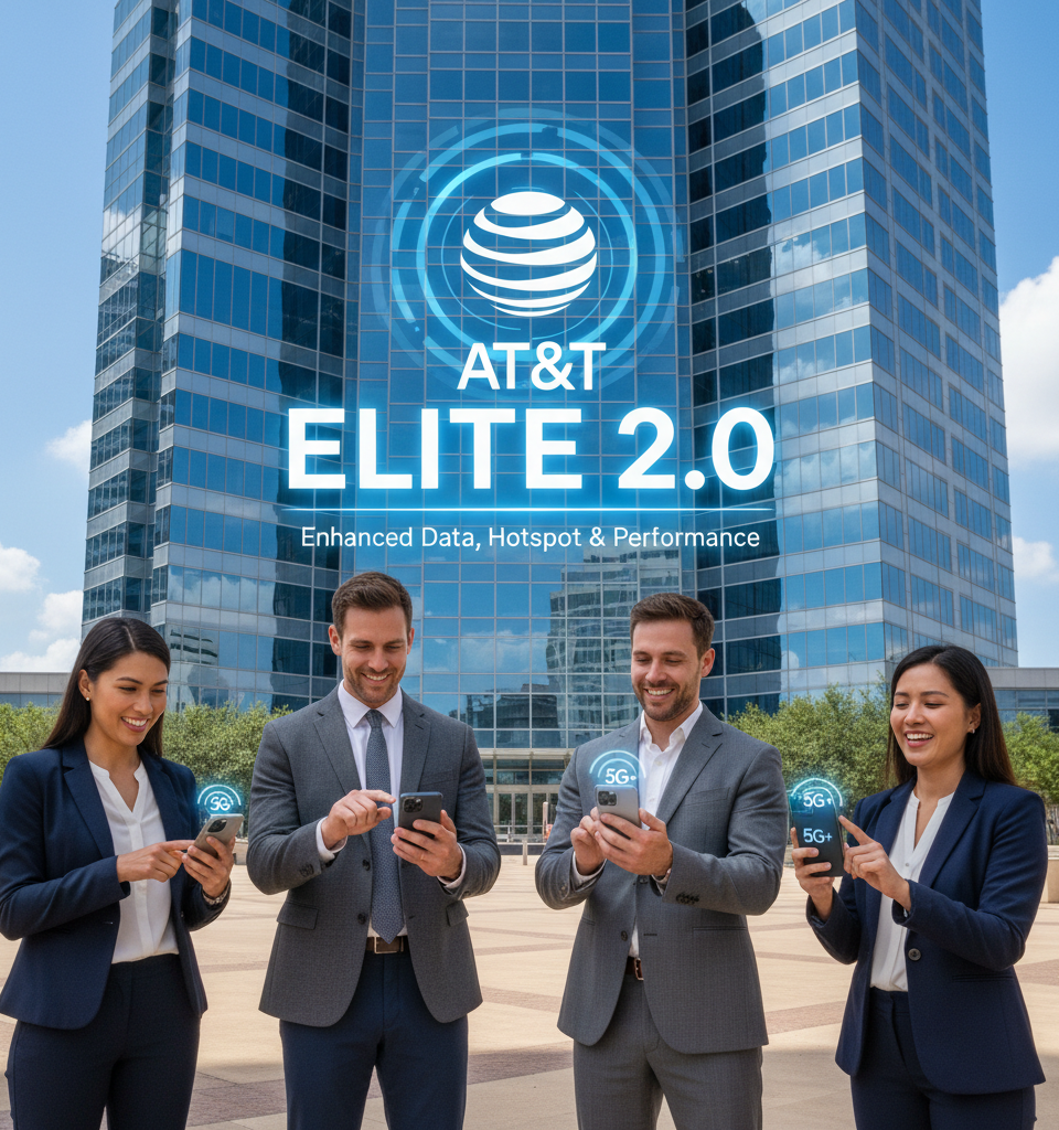 AT&T Unveils Elite 2.0: Enhanced Data, Hotspot, and Performance for Premium Wireless Users — AI-generated illustration