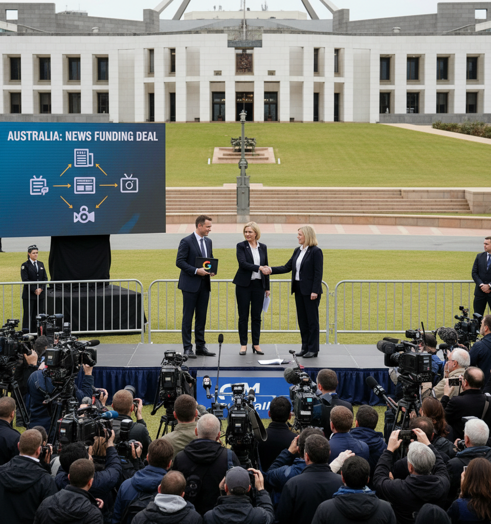 Australia Compels Big Tech to Fund News: A Global Precedent? — AI-generated illustration