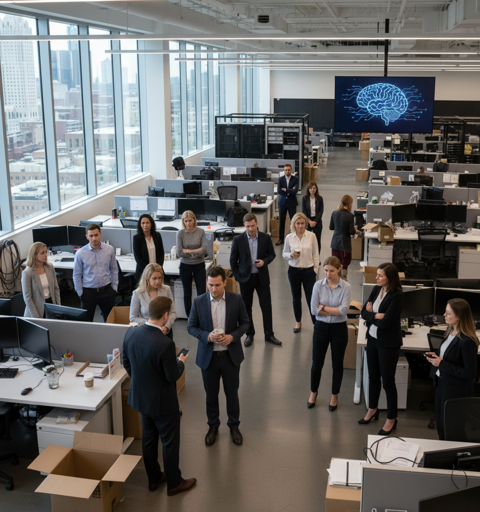 Auto Giants Shed 20,000 White-Collar Jobs, AI Poised to Accelerate Workforce Transformation — AI-generated illustration