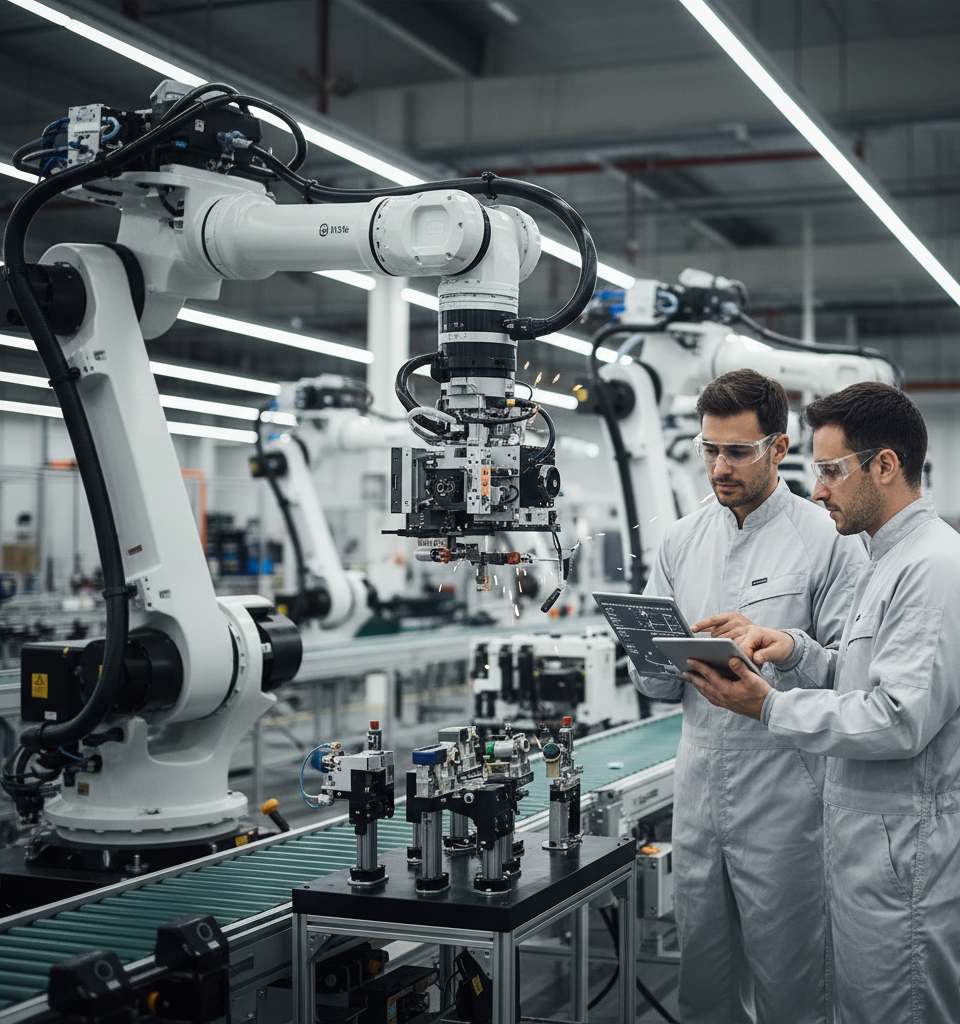 Automating Production Changeovers: Manufacturers Embrace Efficiency in Mass Customization Era — AI-generated illustration