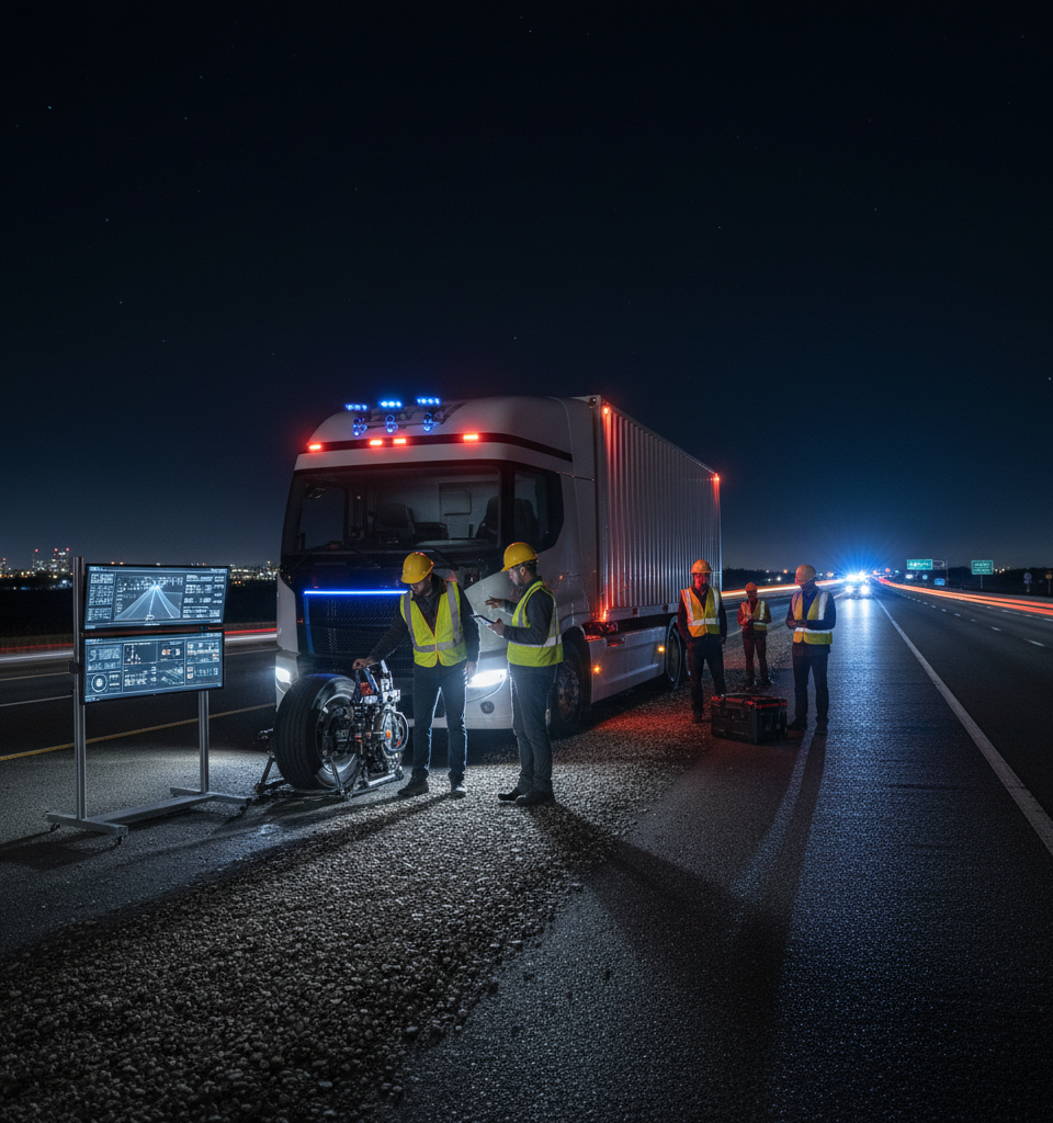 Autonomous Trucking's Uncharted Territory: Scrutinizing Roadside Breakdowns and Safety Protocols — AI-generated illustration