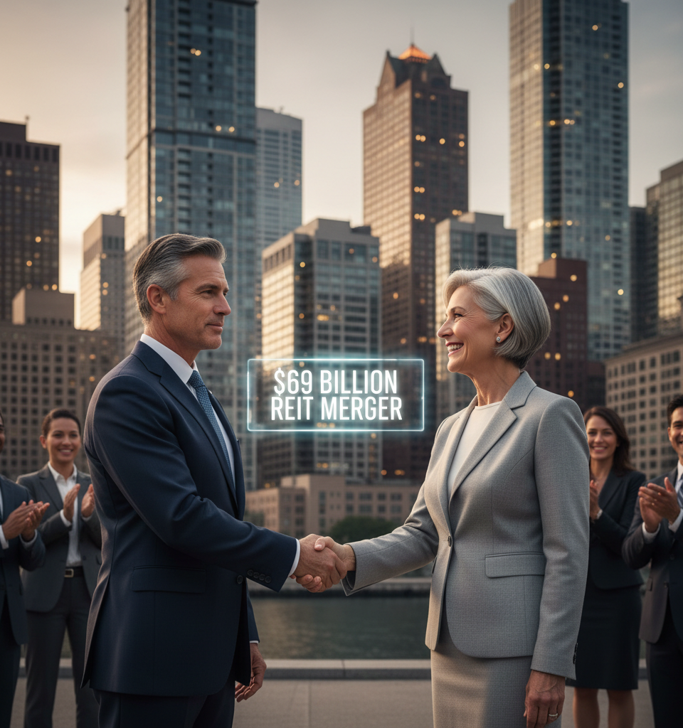 AvalonBay and Equity Residential Propose Historic $69 Billion REIT Merger — AI-generated illustration