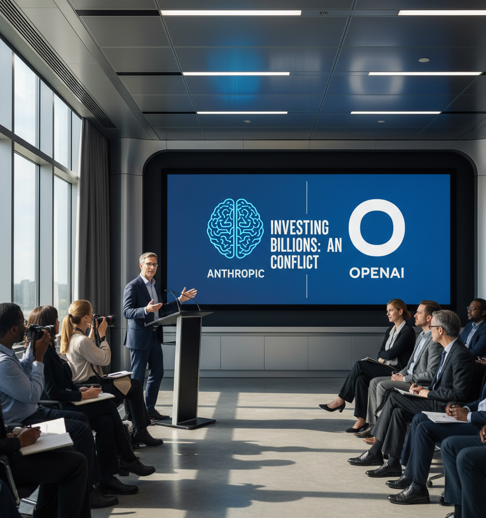 AWS boss explains why investing billions in both Anthropic and OpenAI is an OK conflict — AI-generated illustration