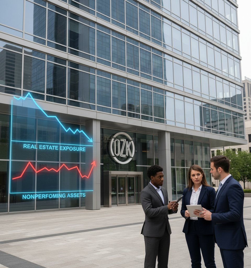 Bank OZK Navigates Shifting Real Estate Landscape: Exposure Declines Amidst Doubled Nonperforming Assets — AI-generated illustration