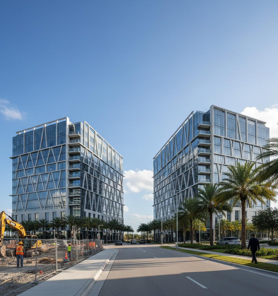 Banyan Street, Independencia Secure $53.5 Million Refinancing for Doral Office Complex — AI-generated illustration