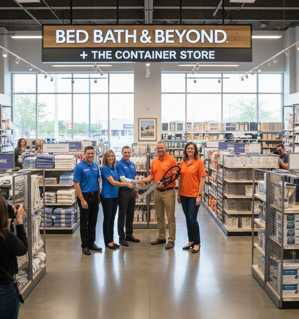 Bed Bath & Beyond Unveils First Co-Branded Store with The Container Store in Fort Worth — AI-generated illustration