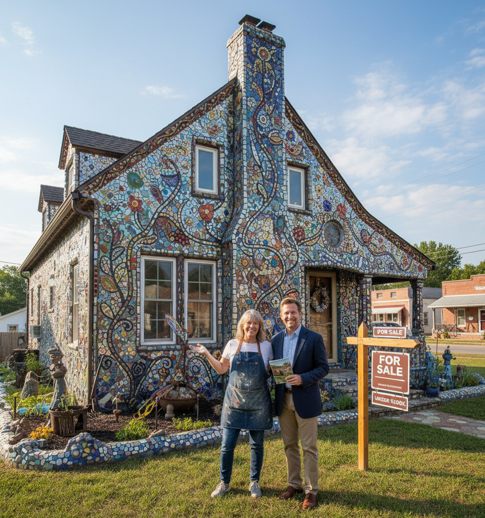 Bell Buckle's Mosaic Masterpiece: Artist's Home Listed Under $500K — AI-generated illustration