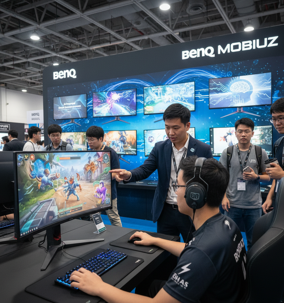 BenQ's MOBIUZ Monitors Introduce AI-Powered Visual Enhancements for Gaming — AI-generated illustration