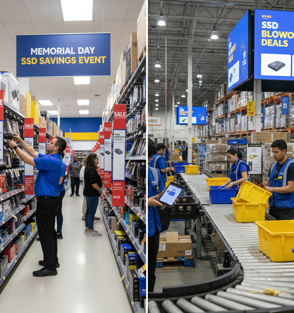 Best Buy and Amazon Initiate Significant SSD Price Reductions Ahead of Memorial Day — AI-generated illustration