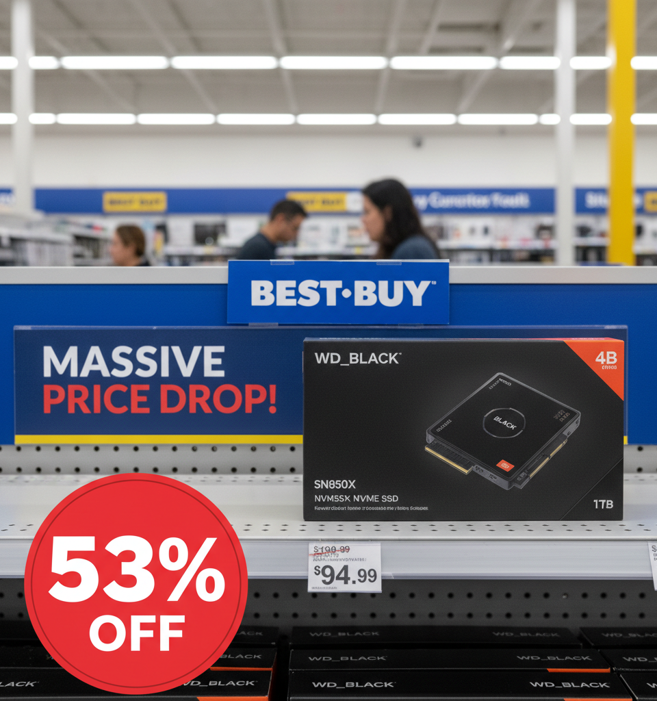 Best Buy Slashes Price of WD Black 4TB SN850X SSD by Over 50%, Amidst Soaring Component Costs — AI-generated illustration