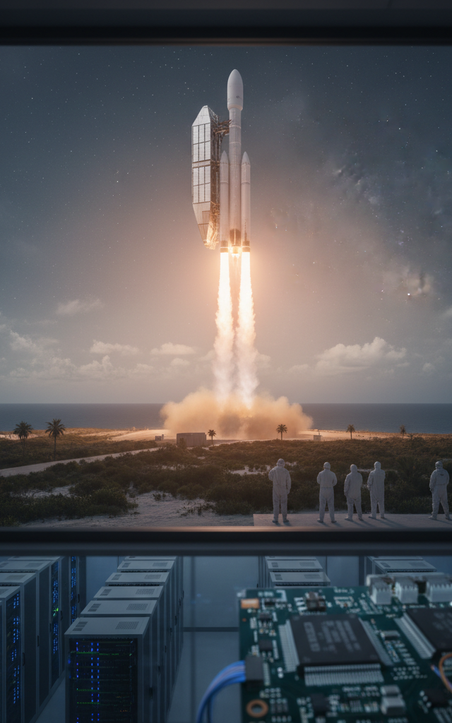 Besxar Aims to Launch Orbital Semiconductor Factory Via SpaceX — AI-generated illustration