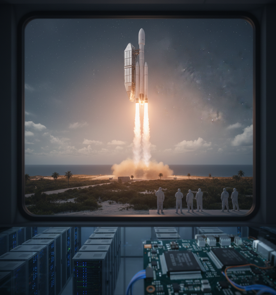 Besxar Aims to Launch Orbital Semiconductor Factory Via SpaceX — AI-generated illustration