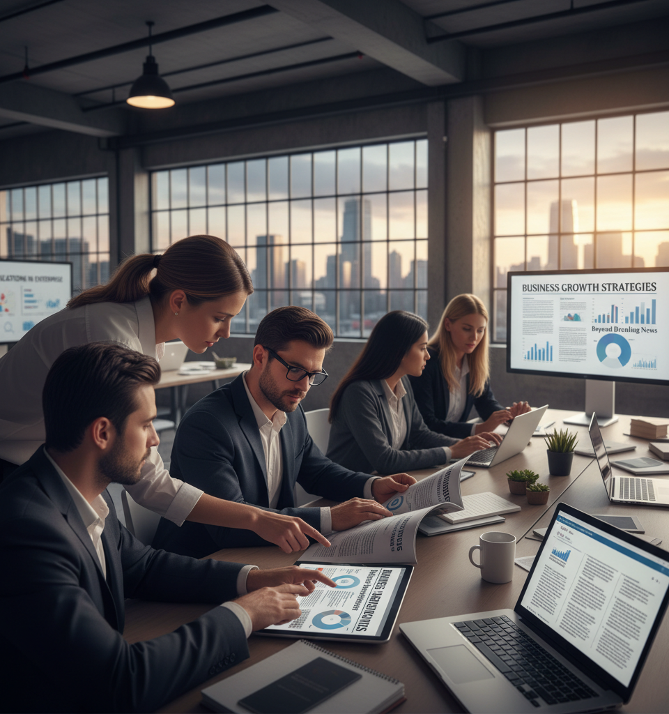 Beyond Breaking News: A Deeper Dive into Business Growth Strategies — AI-generated illustration