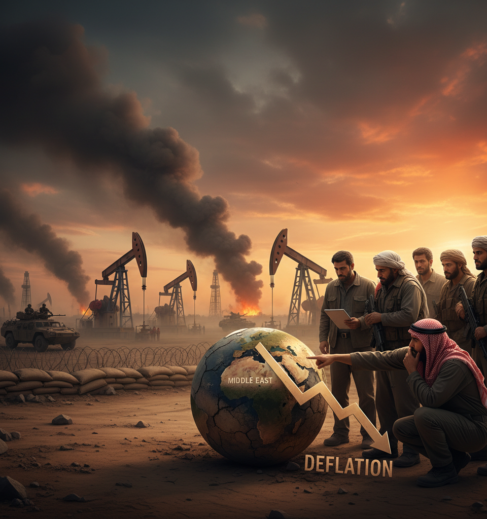 Beyond Inflation: Why Deflation Looms as a Hidden Threat Amidst Middle East Tensions — AI-generated illustration