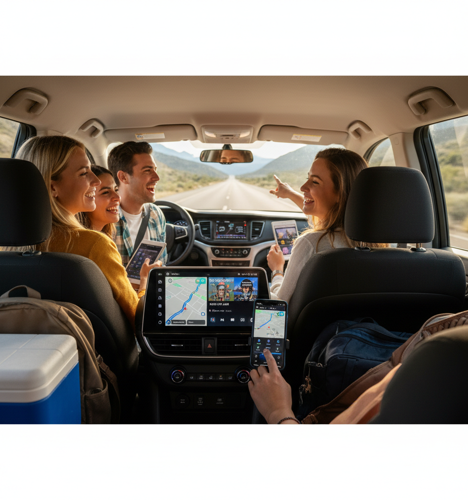 Beyond Navigation: Essential Android Auto Apps for Enhanced Road Trip Experiences — AI-generated illustration