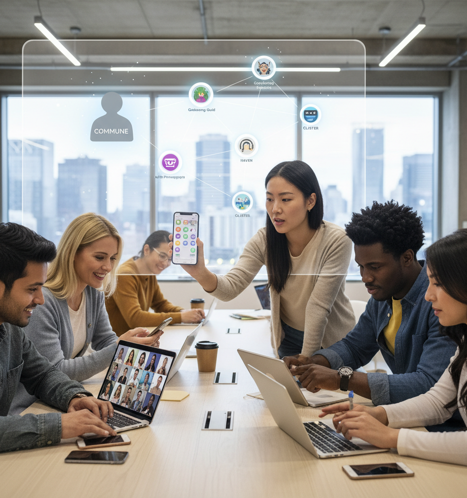 Beyond the Feed: New Social Apps Challenge Big Tech with Niche Communities — AI-generated illustration