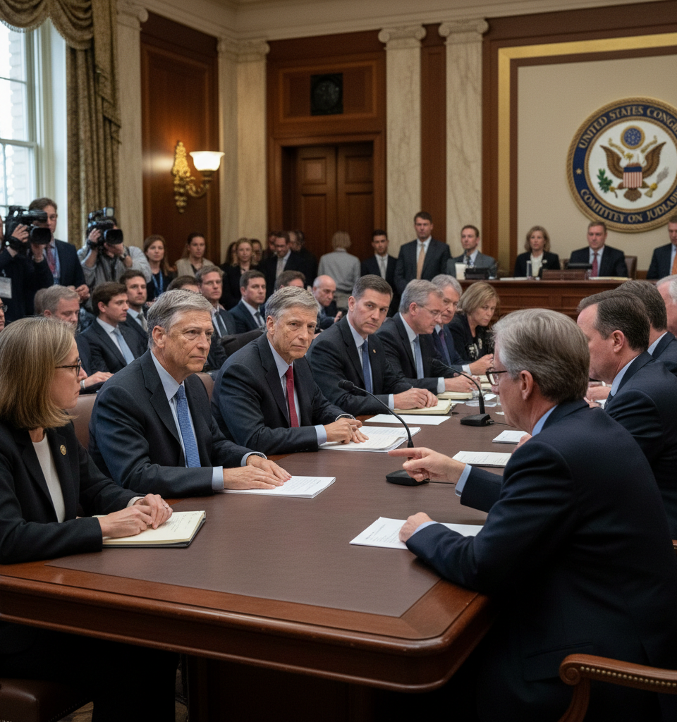 Bill Gates set to testify before US Congress in Epstein investigation — AI-generated illustration