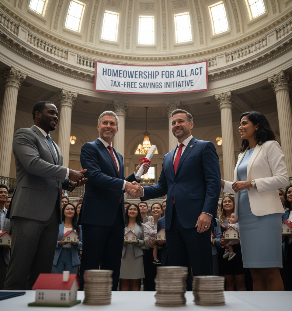 Bipartisan Bill Proposes Tax-Free Savings for Homeownership: A New Era for Aspiring Buyers? — AI-generated illustration