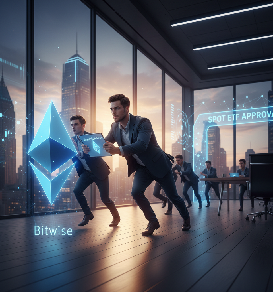 Bitwise Intensifies Spot Ethereum ETF Race with New Hyperliquid Filing — AI-generated illustration