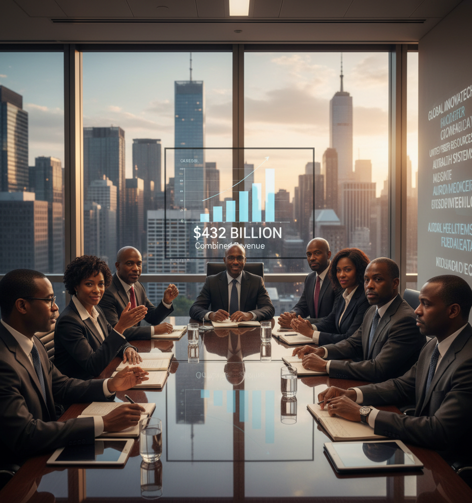 Black Fortune 500 CEOs: Leading Corporations with Over $432 Billion in Revenue — AI-generated illustration