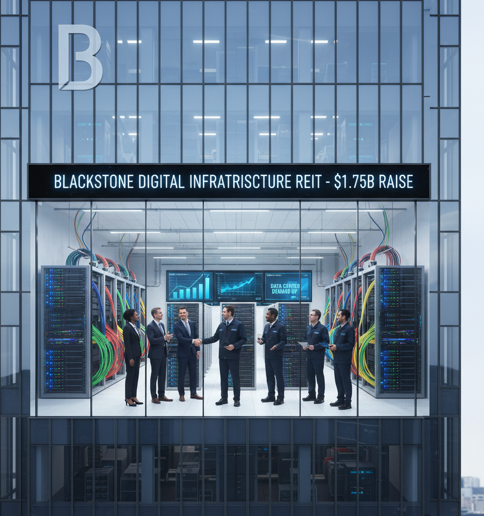 Blackstone Debuts Digital Infrastructure REIT with $1.75B Raise, Signals Strong Data Center Demand — AI-generated illustration