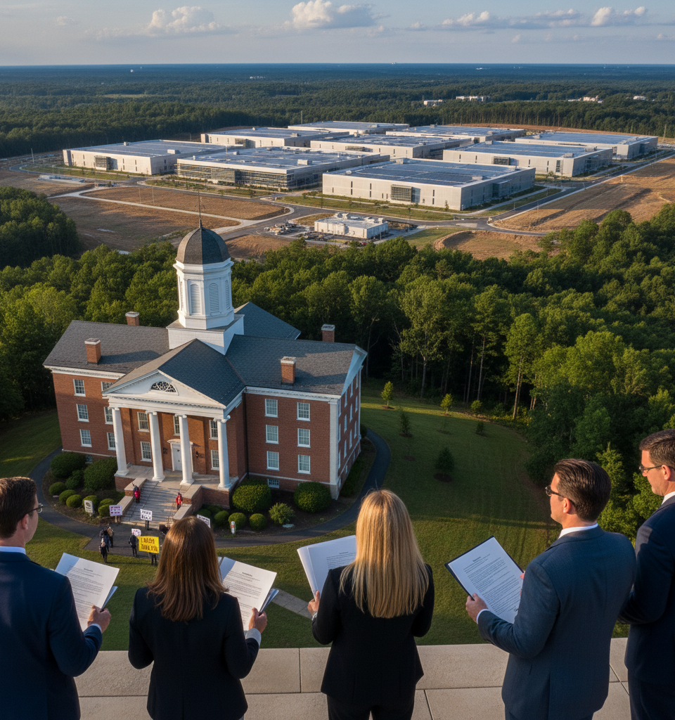 Blackstone's QTS Appeals Ruling on Massive Virginia Data Center Campus Amidst Land Use Battle — AI-generated illustration