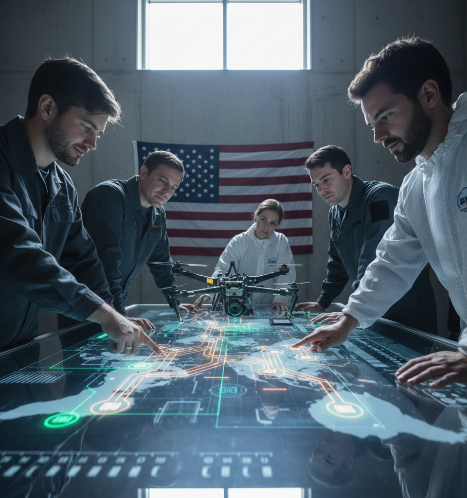 Blockchain: The Unexpected Key to US Drone Supply Chain Security and Dominance — AI-generated illustration
