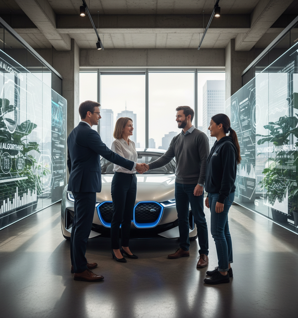BMW i Ventures Launches New $300M Fund, Targeting AI, Advanced Materials & Manufacturing — AI-generated illustration