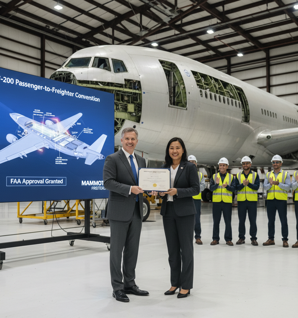 Boeing 777-200 Passenger-to-Freighter Conversion Gets FAA Green Light, Revolutionizing Air Cargo — AI-generated illustration