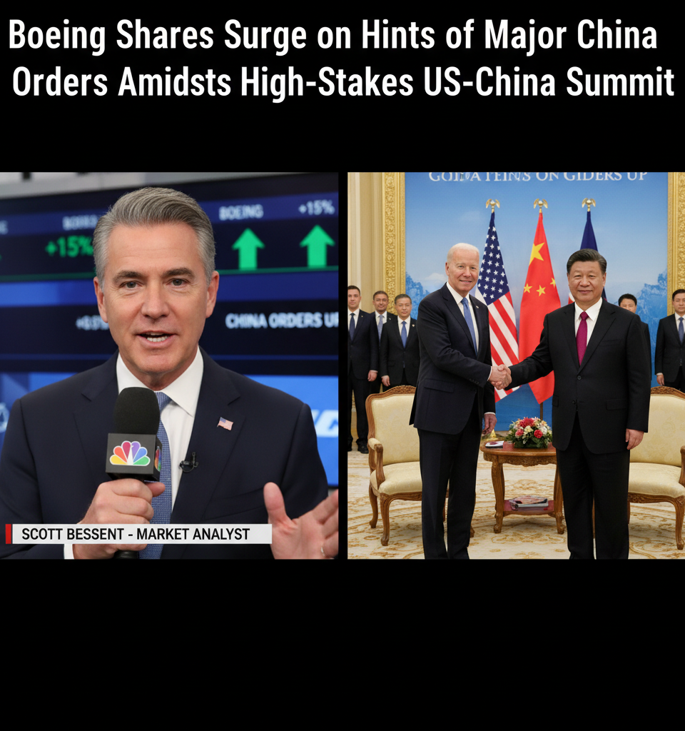 Boeing Shares Surge on Hints of Major China Orders Amidst High-Stakes US-China Summit — AI-generated illustration